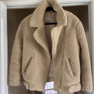 Beige teddy coat